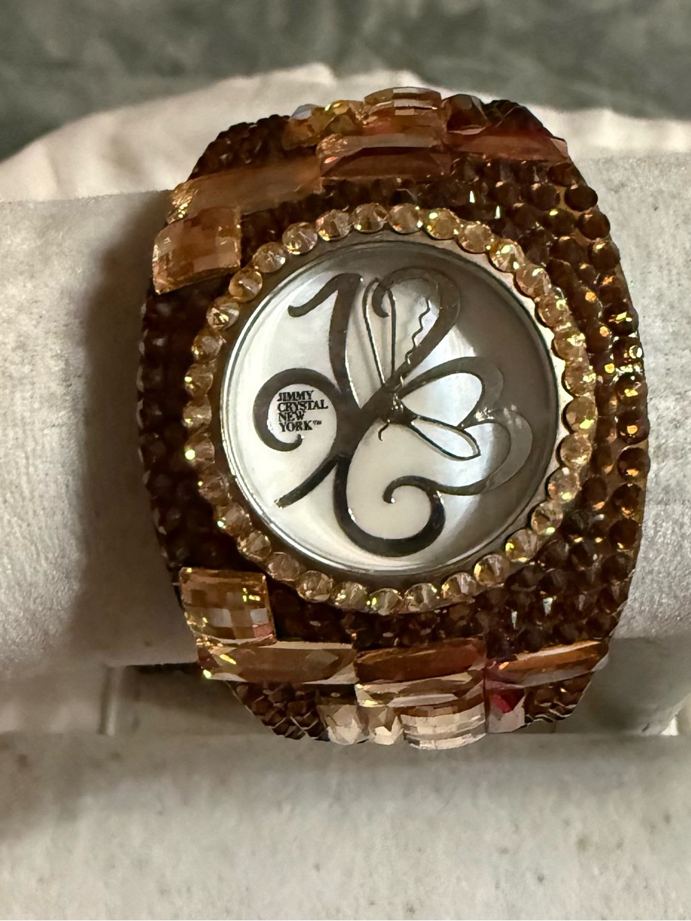 Jimmy Crystal New York Gold-Tone Crystal Statement Watch